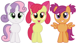theponyartcollection:  CMC with Pigtails by *JennieOo Erhmagahd! Sweetie Belle and Scootaloo are too damn cute!  