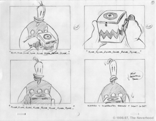 talesfromweirdland:Production art and stills from the 1996 claymation game, THE NEVERHOOD. Conceived