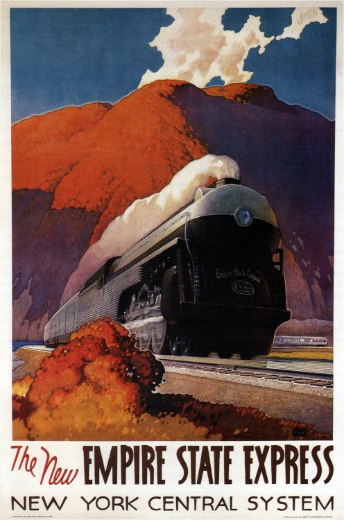 The New Empire State Express - New York Central System AdvertisingArt by Leslie Ragan
