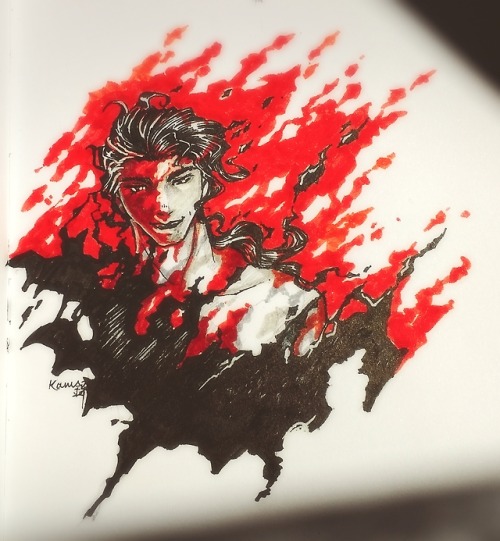 Ink work! The second head shot was a gift for Magiclue ♡