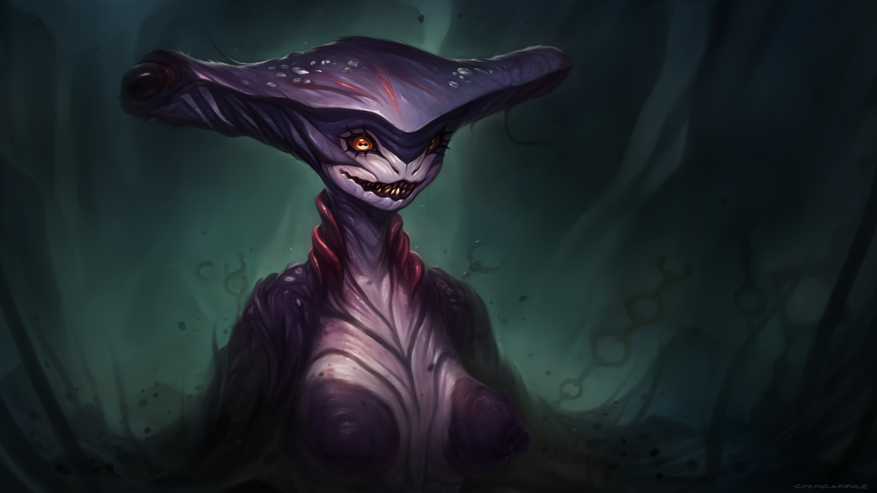 cyancapsule: Hammerhead Shark demon lady! Went with a more painterly style for this