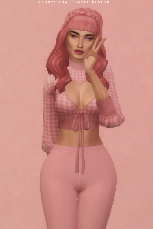 candysims4:LOVER BLOUSE A cute blouse with a heart shaped neckline.TEEN TO ELDERBASE GAME COMPATIBLE