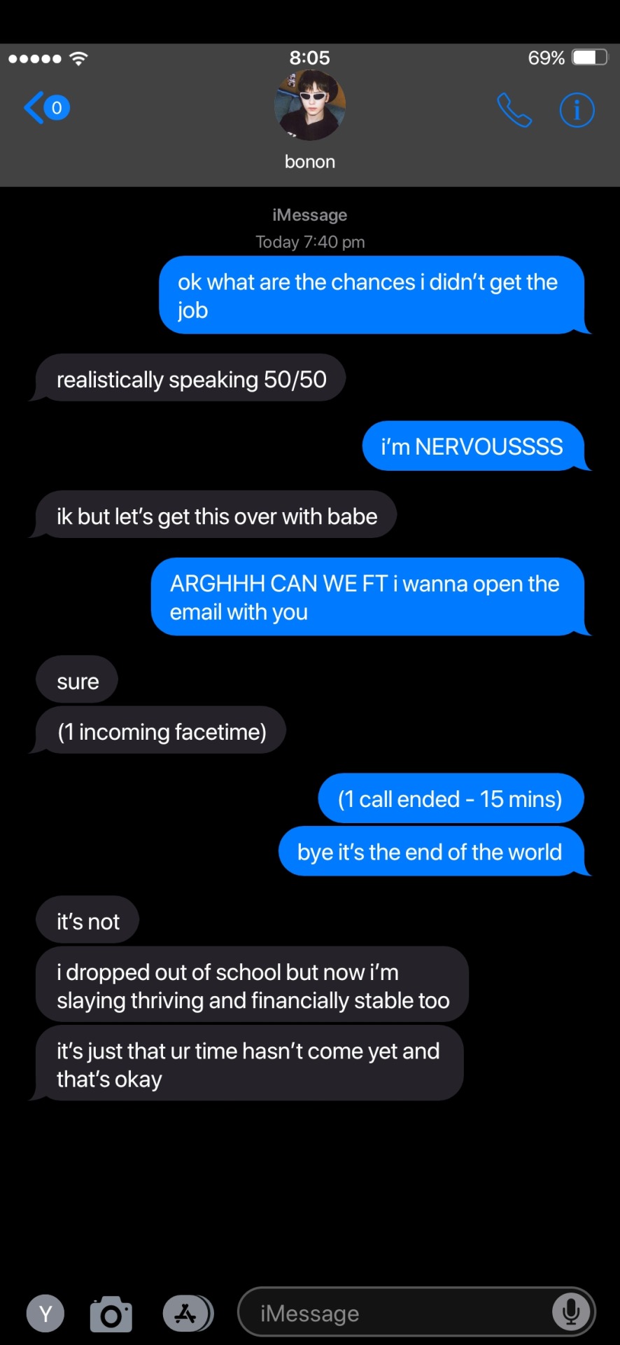 If Requests Are Open, Could I Please Request OT13 Texts Of When You Don't Get The Job You Really Wanted
