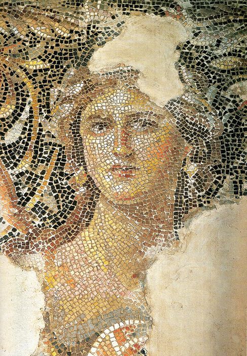 chrysaoraelectrum:The so-called Mona Lisa of Galilee, which is part of a large mosaic decorating the