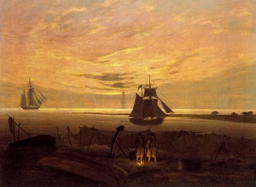 Evening on the Baltic Sea, 1830 - by Caspar David Friedrich.