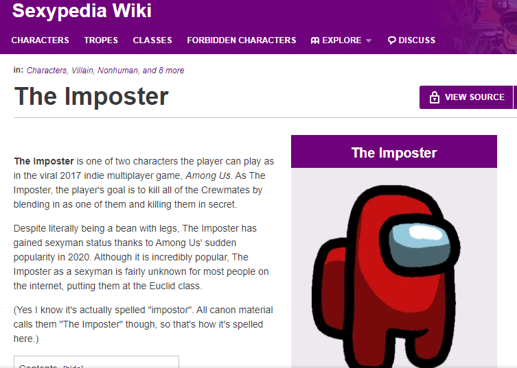 The Imposter, Sexypedia Wiki