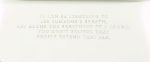 Jenny Holzer, text on page 40 of the book Living, 1998