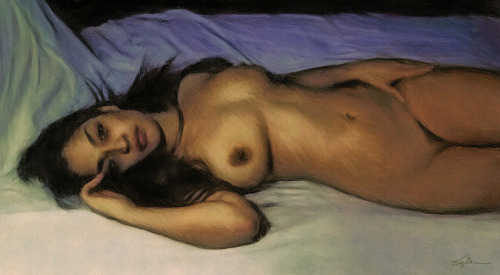 pea-girl:  vanfullersublime:Indian OdalisqueHere’s my third painting of the beautiful Sho, this time from a photo by Raphael Haile.  this is lovely! Thank you! 