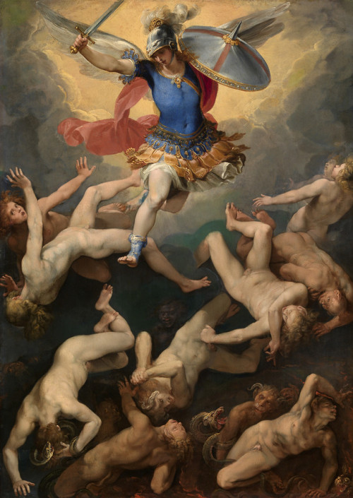 ganymedesrocks: Cavaliere d'Arpino, born Giuseppe Cesari (1568 – 1640 Archangel Michael and the Rebel Angels, circa 1610 