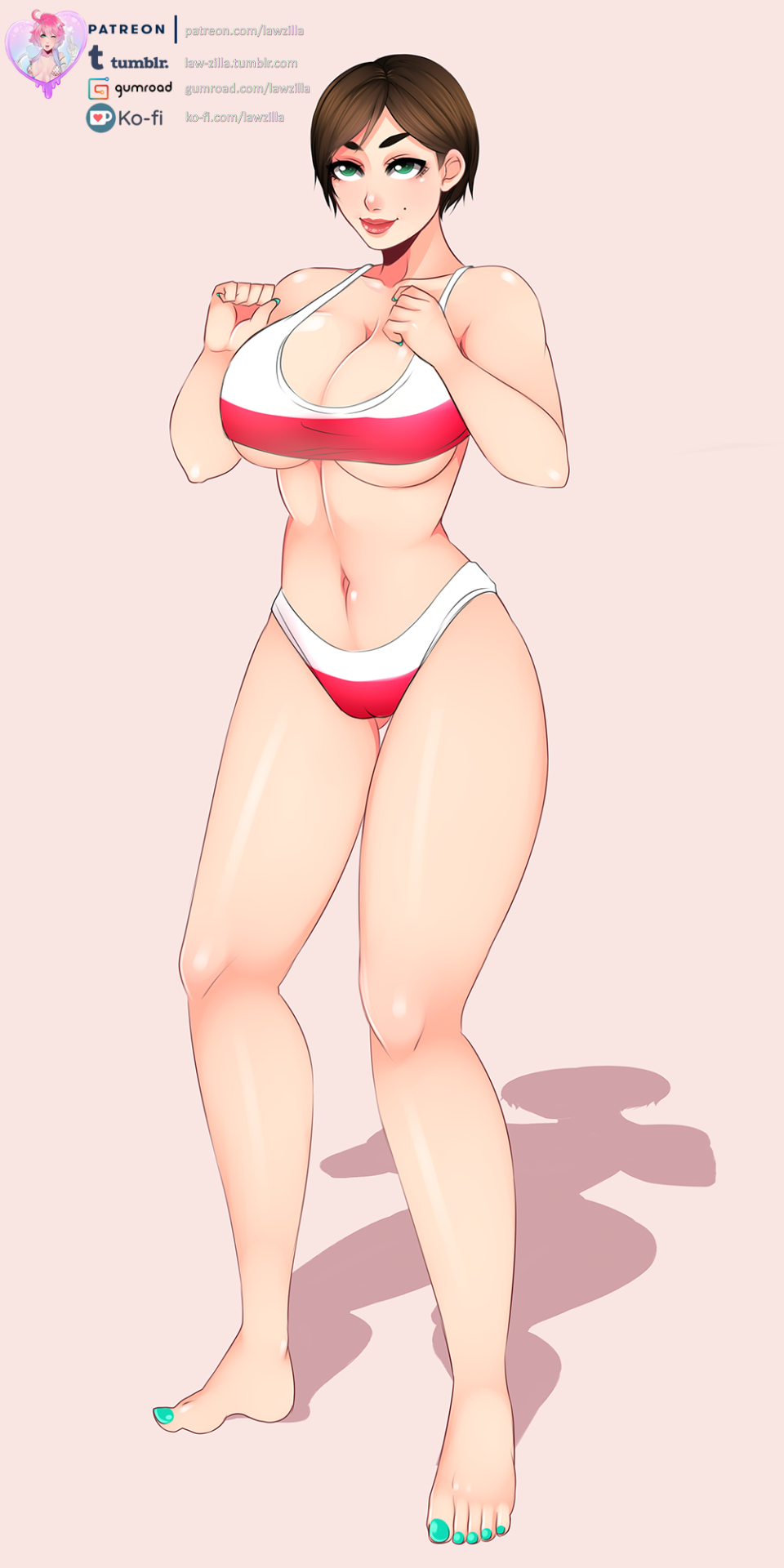 law-zilla:  As promised, here’s Zofia’s polish flag bikini ಥ⌣ಥ  I’m really