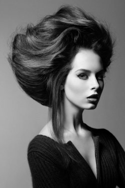 davidkanephotography:  Amazing hair and eyes on this classic black and white portrait &lt;3  Ulla for Jeff Tse  