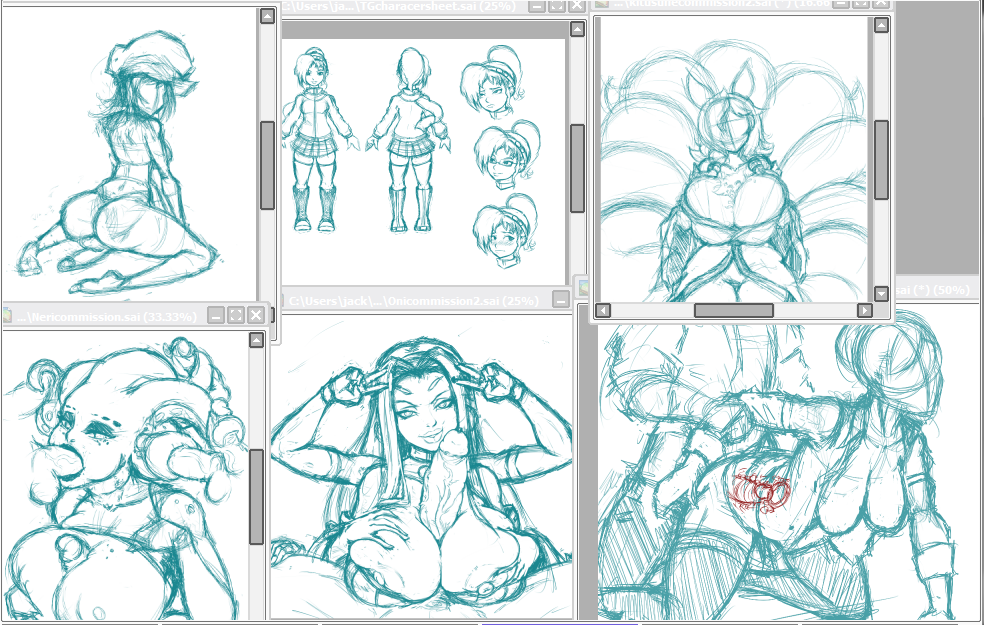 Current Commissions: Finishing up Futa Shiki and a OC character sheet. Kitsune girl