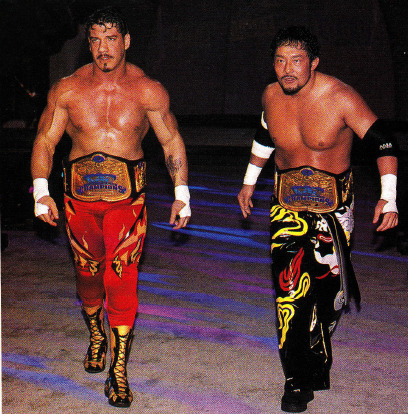 vaderbomb:  WWE Tag Team Champions: Eddie Guerrero and Tajiri 