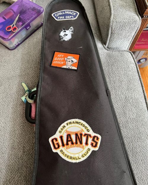 <p>Fiddle case update. Gorgeous new @sfgiants patch sewn on, joining the random Chilliwack patch I found at @oldmadegood years ago (More people stop me to ask me about that one than you might imagine.) and immediately added because I have such great memories of Chilliwack in the early aughts. I put the Hank patch on there so fewer people would ask me what kind of music I play. Doesn’t work. And the @waltergeoffreythefrenchie patch is on there because he reminds me to always be the drama Queen of my own castle. </p>

<p>When you have a canvas case cover and can’t just throw any old sticker (or decal, as the Canadians say, except with the accent on the opposite syllable, it’s confusing you kind of have to hear it) on it, it does make you think a lot more about your choices. I’m a slow seamstress.</p>

<p>#sfgiants #chilliwack #whatsonyourcase #heygoodlookin  (at Fiddlestar Camps)<br/>
<a href="https://www.instagram.com/p/Cc-8O47Lgwj/?igshid=NGJjMDIxMWI=">https://www.instagram.com/p/Cc-8O47Lgwj/?igshid=NGJjMDIxMWI=</a></p>