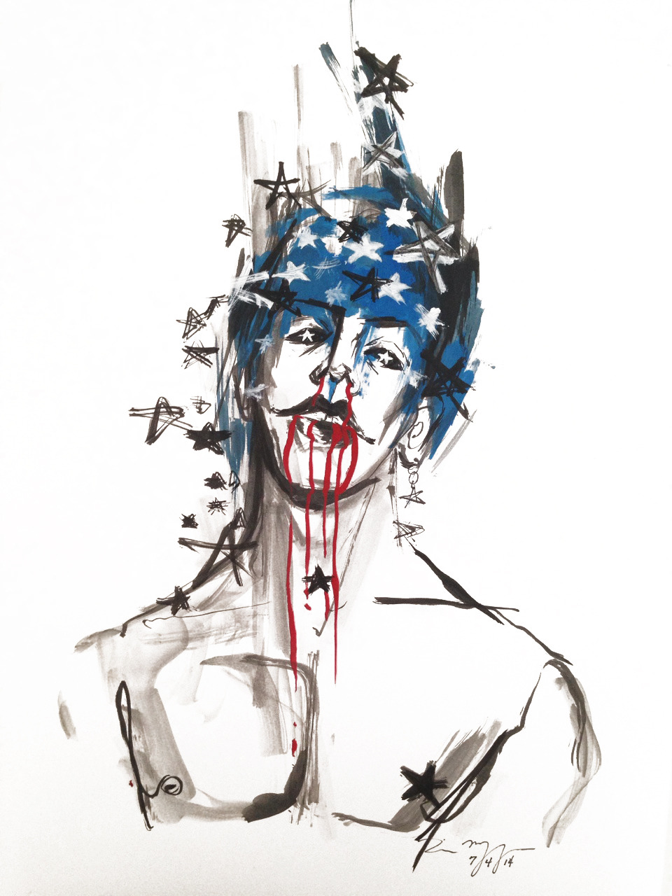 timtdesigns:
“ Stars and Stripes. Ink, gouache, 11x17.
”