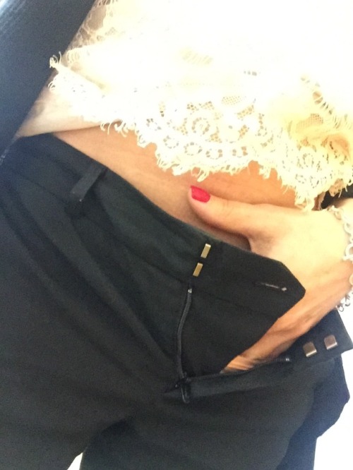 naughty253:  I was teasing my man by sending him naughty pics from work and in the process got my panties so wet I had to close my office door and masturbate. I could hear my coworkers walking by and talking outside the door and the thought of making