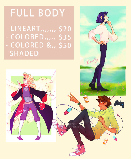 biscuitkunart: IM OPENING COMMISSIONS FINALLY!!  This is my first time doing commissions online