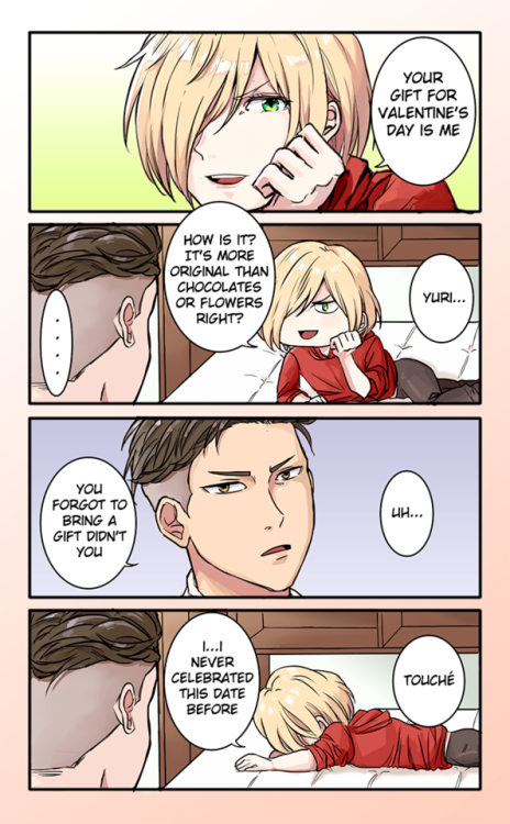 weekly-otayuri: Happy late St Valentine’s! Omake: