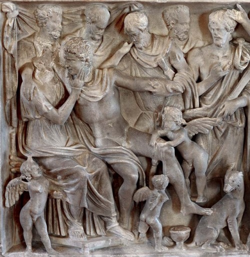 ancientrome: Sarcophagus with a myth of Aphrodite and Adonis  [x] [x]