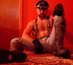 GAY Learher Rubber uniform And Wescko Boots !!😉😍