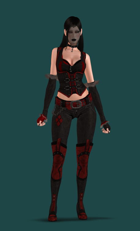  Harley Quinn New meshFor femaleFull bodyHQ compatibleSet contains: two costumes and accessoriesDOWN