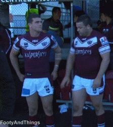 guystease:  George Rose greeting Darcy Lussick with