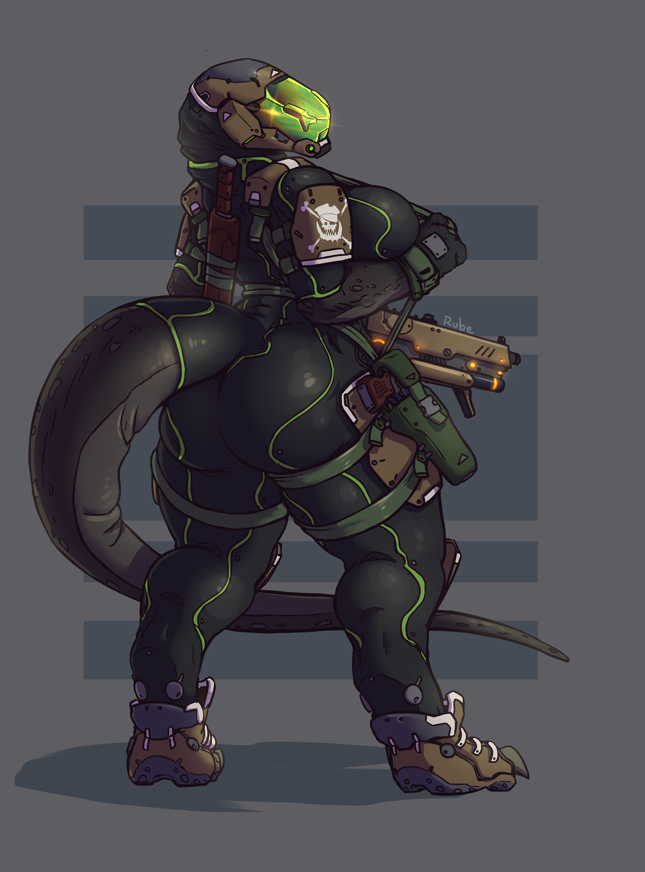 just-side-rube:big space pirate Komodo Dragon commission for Lizardshack! Had fun