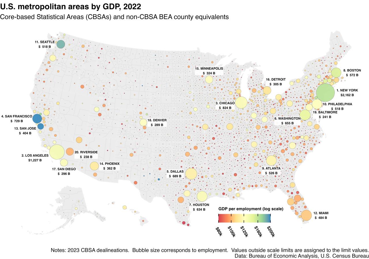 U S Metropolitan Areas By GDP Maps On The Web Afd27f084dcbd6afdfb1cf1f902740e388c2a1b7