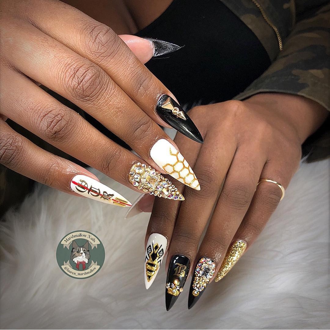 Nails on Black Women — JAY & 'YONCE . #Lauren_Marshmallow 🐝🖤🎤