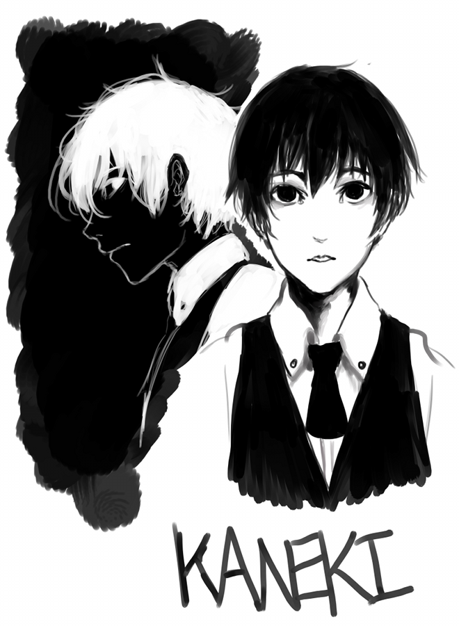 mintycolors:  i never really post my doodles so have some random kaneki i guess??