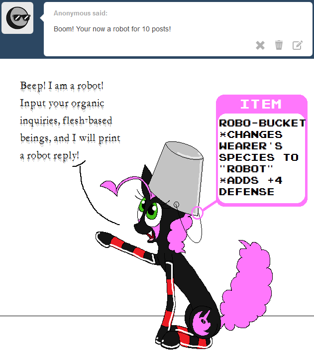darkfiretaimatsu:  Beep! I am an amazing robot and can answer many questions about