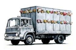 nevver:  Banksy “Meat Truck”
