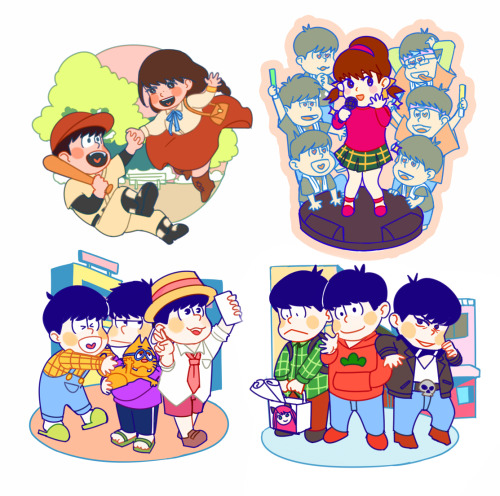 frothystars: osomatsu keychain designs!!! i’ll have these up for preorder HOPEFULLY next week 