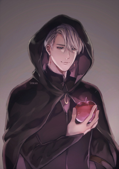 sinran:  snow white AU?    (˘⌣˘)♥   in this AU viktor was the witch who fell in love with snow white yuuri. he created an apple that would make yuuri fall in love with him instead of one that would harm/kill yuuri (laughs) 