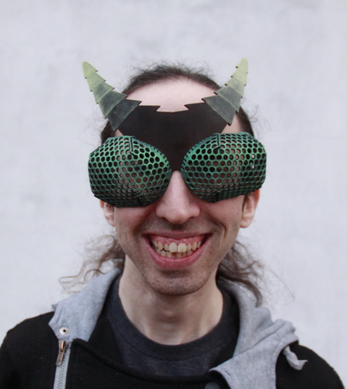 This Insectoid Leather Mask Is Nothing But Huge Bug Eyes And Antennae. The Big Housefly Eyes Have An