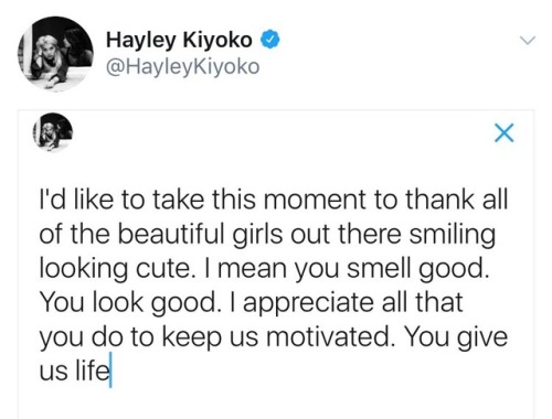 thefingerfuckingfemalefury: filmeditors: hdkdjdjskdhhd she really is spiraling about loving girls in the middle of the night…. dare i say this is a HUMONGOUS mood This is literally all of us okay I love Hayley Kiyoko and I love how cute and precious