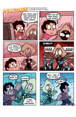 eyzmaster:  PeriComix #03 by theEyZmaster HAPPY HALLOWEEN everyone! Here’s a 2-page Halloween Steven Universe comic for y'all!Enjoy~   i’ll keep you safe peri DX&gt;