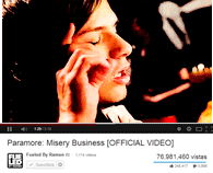 theothersideofparadise:  Paramore’s music videos on YouTube (Part I) (Part II)(Inspired by x) 
