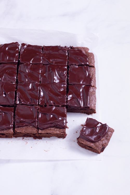 Red Wine Brownies with Ganache