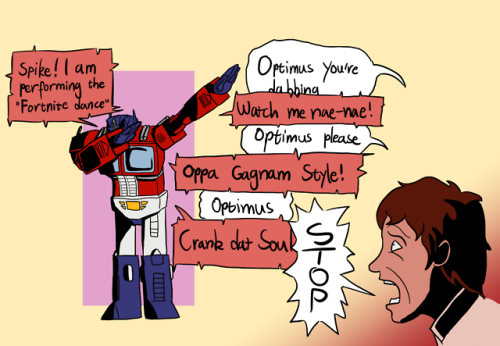 freeappears: Optimus in the G1 cartoon wasn’t just a father-figure, but a Hip With The Kids Da
