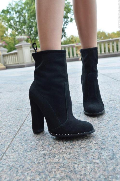 yaroseshulzhenkoworld: Suede heeled ankle boots Available on our website in more colors 