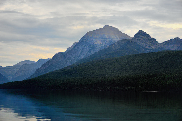 rosesinaglass:  Taking in Mountain Views at Bowman Lake (Glacier National Park) by