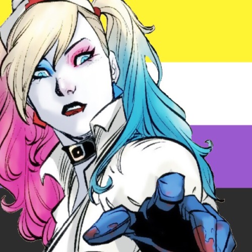 nonbinary and pansexual harley quinn icons ☆