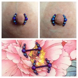 coldsteelpiercing:  We don’t always get to see every piercing we do healed, so it’s always nice when we get an update on how everything went. The fine folks at Reno Tattoo Co. were kind enough to send us these photos of a healed set of nipple piercings