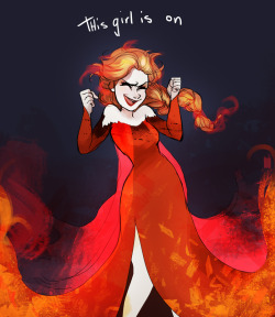 cccrystalclear:  Was fun drawing Elsa controlling fire, let her set fire to the rain 