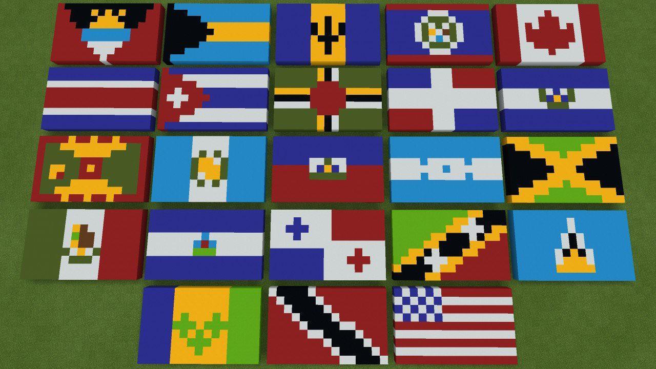 Made some flags, Can you name them all? Hint: they're all in europe :  r/Minecraft