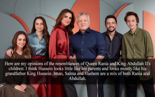 “Here are my opinions of the resemblances of Queen Rania and King Abdullah II’s children: I th