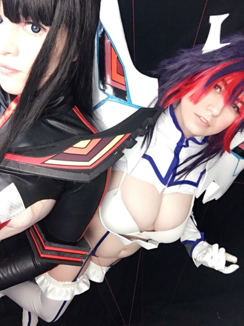 nsfwfoxydenofficial:Played around in switched Junketsu and Senketsu w/ @usatame hope you all enjoy these slightly lewd photos! We hope to improve our outfits and do a more legit switched Kamui duo In the near future.💙💙💙 yummies ;9