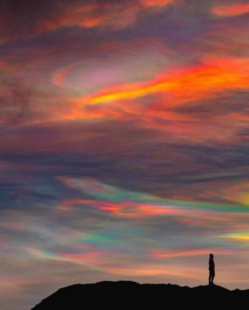 Polar stratospheric clouds over Iceland. Have you ever seen them before? They’re real!   