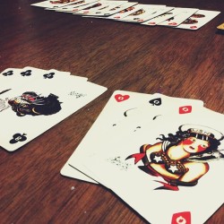 Rummy with mom and sis.
